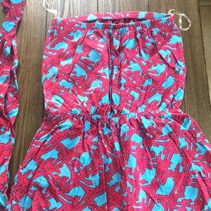 Coral Print Romper